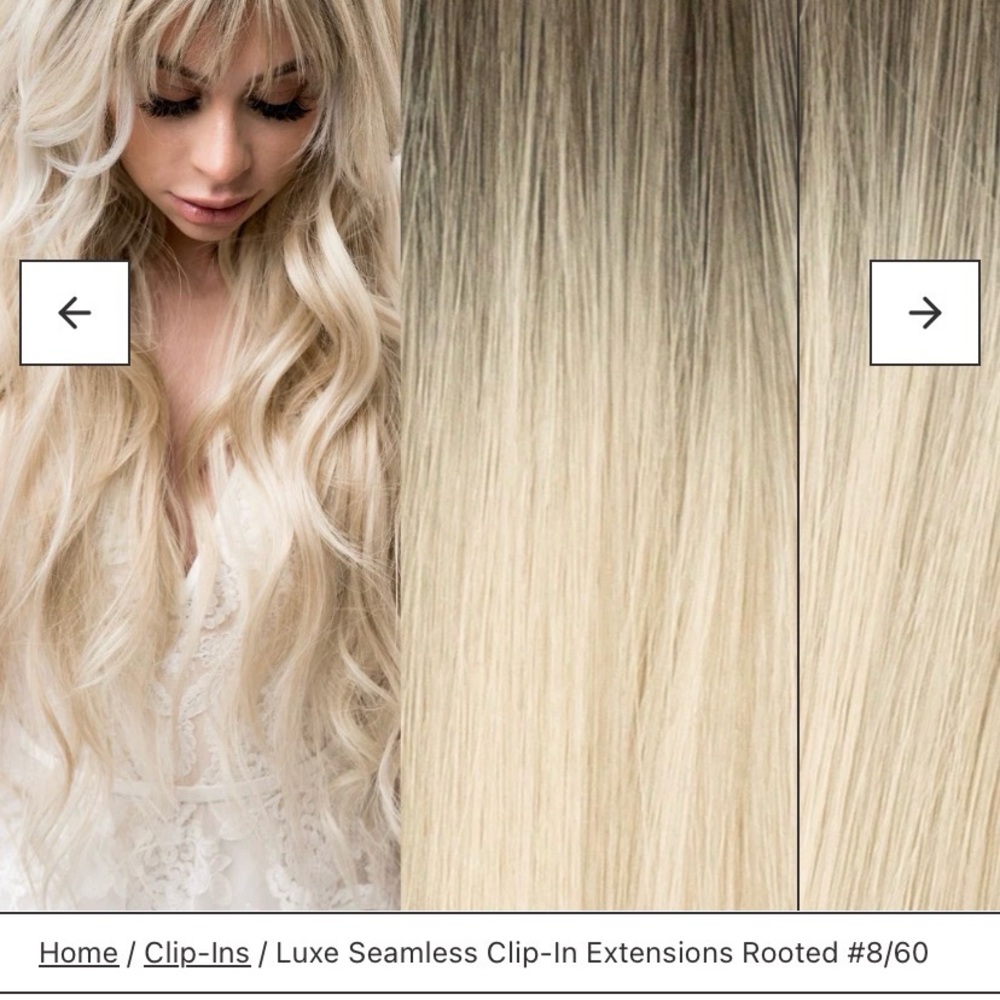 20 Inch Laced Rooted Blonde Clip-In Hair Extensions